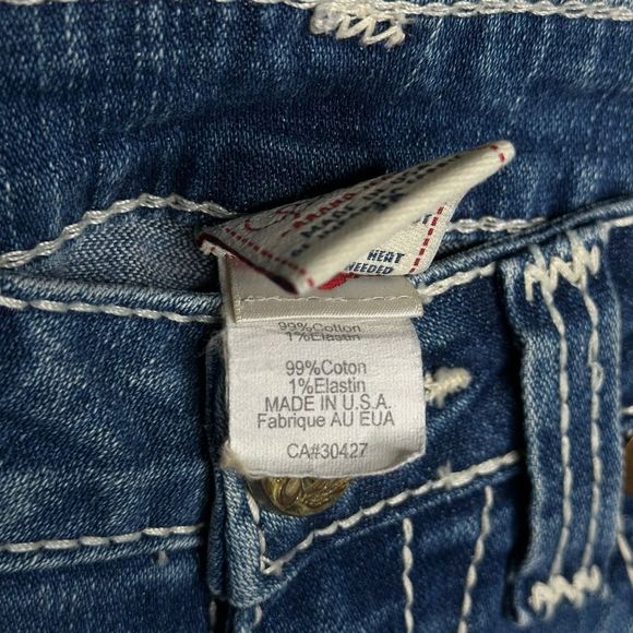 True Religion Billy Stretch Denim Blue Jeans Pocket Flaps Womens Size 28 x 34 - Picture 8 of 8